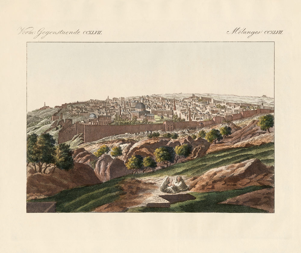 View of Jerusalem a German School, (19th century)