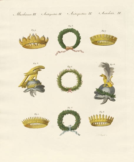 Crowns from the ancients a German School, (19th century)