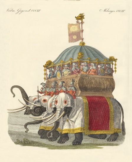 Elephant Castle of Great Khan Kublai a German School, (19th century)