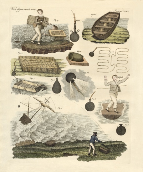Manby's lost, stranded boats come to rescue a German School, (19th century)