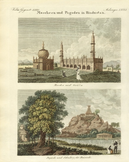 Mosques and pagodas in Hindustan a German School, (19th century)