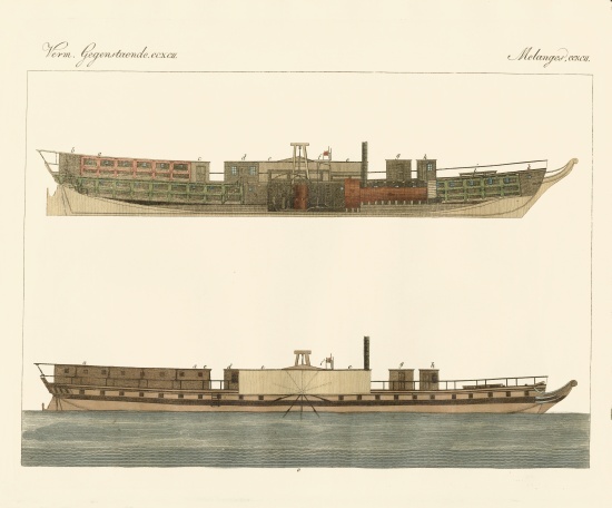 North American steamboat trade a German School, (19th century)
