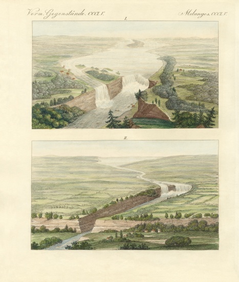 Over the Niagara Falls and its setting a German School, (19th century)