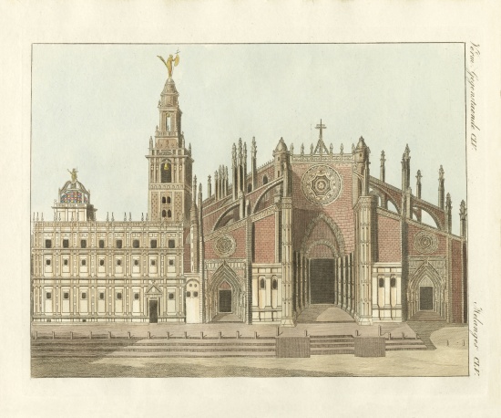 The cathedral or metropolitan church of Seville a German School, (19th century)