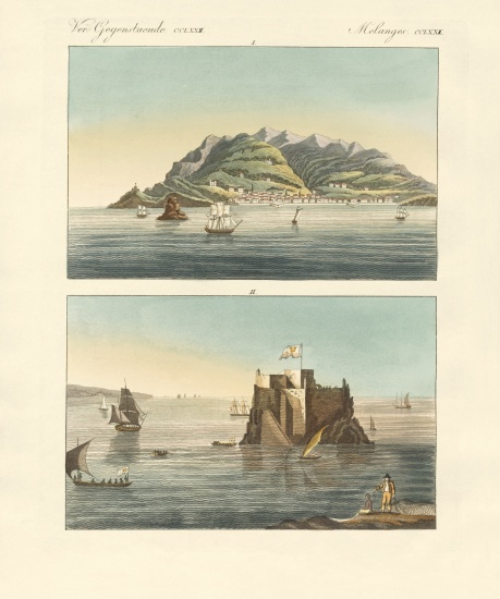 The city of Funchal and Fort Loo of the island of Madeira a German School, (19th century)