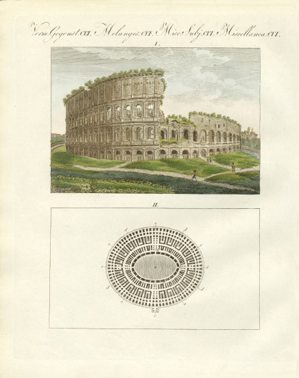The Colosseum or the amphitheatre of Emperor Flavius Vespasianus a German School, (19th century)