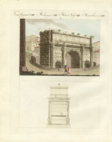 The triumphal Arch of Emperor Septimius Severus a German School, (19th century)
