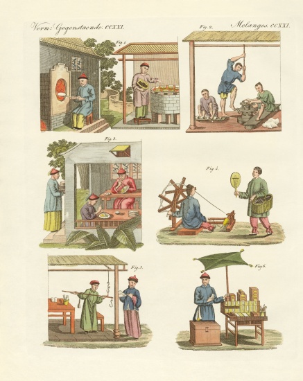 Trades, arts and handworks in China a German School, (19th century)