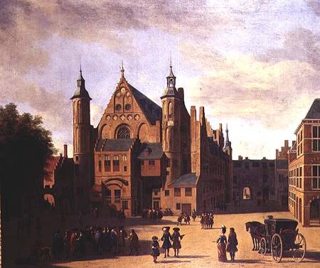 A Town Square in Haarlem a Gerrit Adriaensz Berckheyde