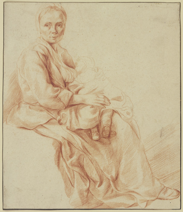 Mutter mit einem Kinde an der Brust, nach rechts a Gerrit Adriaensz. Berckheyde