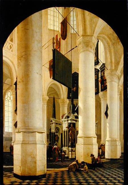 Interior of the Nieuwe Kerk in Delft with the Tomb of William the Silent a Gerrit Houckgeest