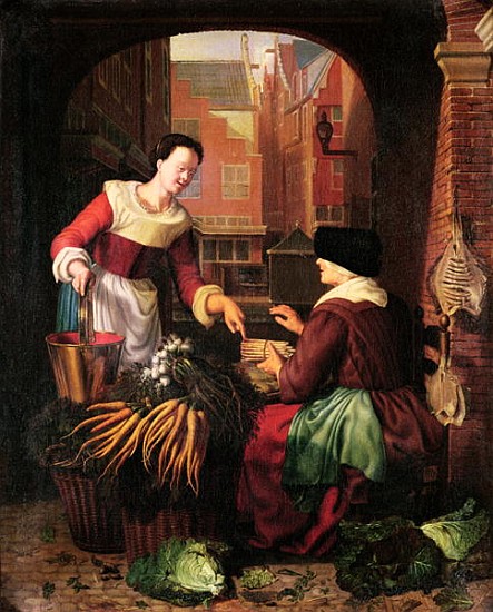 The Vegetable Seller a Gerrit or Gerard Dou