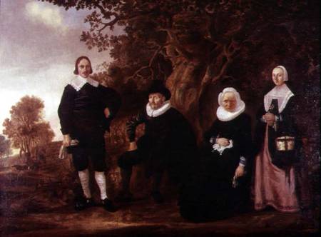 Family Group in a landscape a Gerrit van Donck