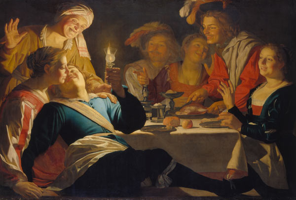 Fröhliche Gesellschaft a Gerrit van Honthorst