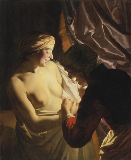 The Flea Hunt a Gerrit van Honthorst