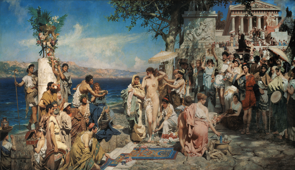 Phryne on the Poseidon's celebration in Eleusis a G.I. Semiradski