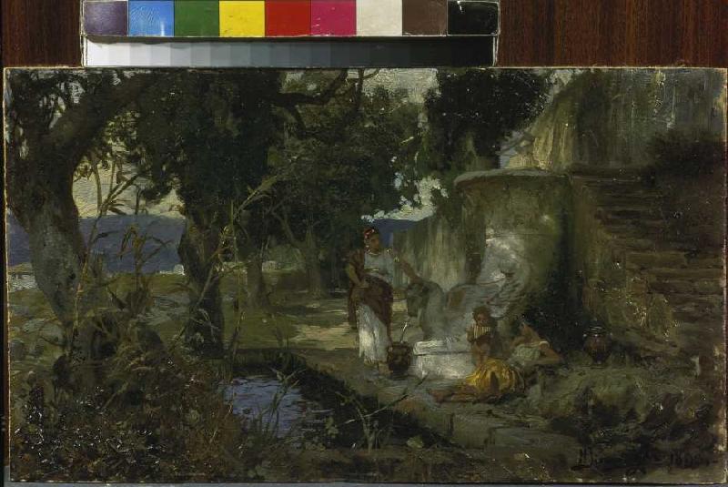 Scene at the fountain a G.I. Semiradski