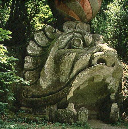 Mouth of a fantastical cave in the form of a monster's head, from the Parco dei Mostri (Monster Park a Giacomo Barozzi  da Vignola