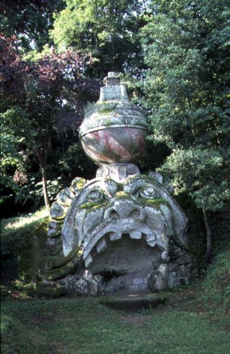 The Mouth of Hell, from the 'Parco dei Mostri' (Monster Park) gardens laid out between 1550-63 for D a Giacomo Barozzi  da Vignola