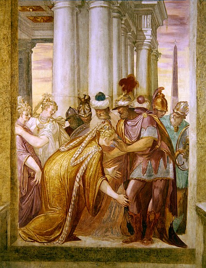 Central wall depicting Sophonisba requesting help from Massinissa a Giambattista Zelotti