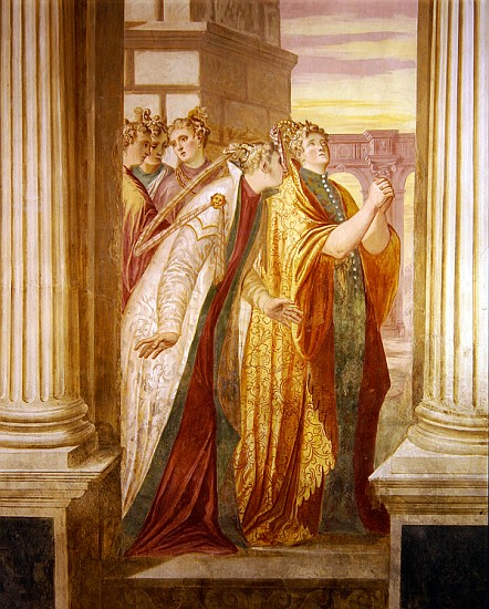 Left wall depicting Sophonisba crying a Giambattista Zelotti