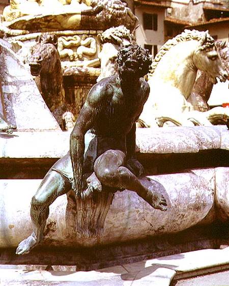 The Fountain of Neptune, detail of a laughing figure a Giambologna