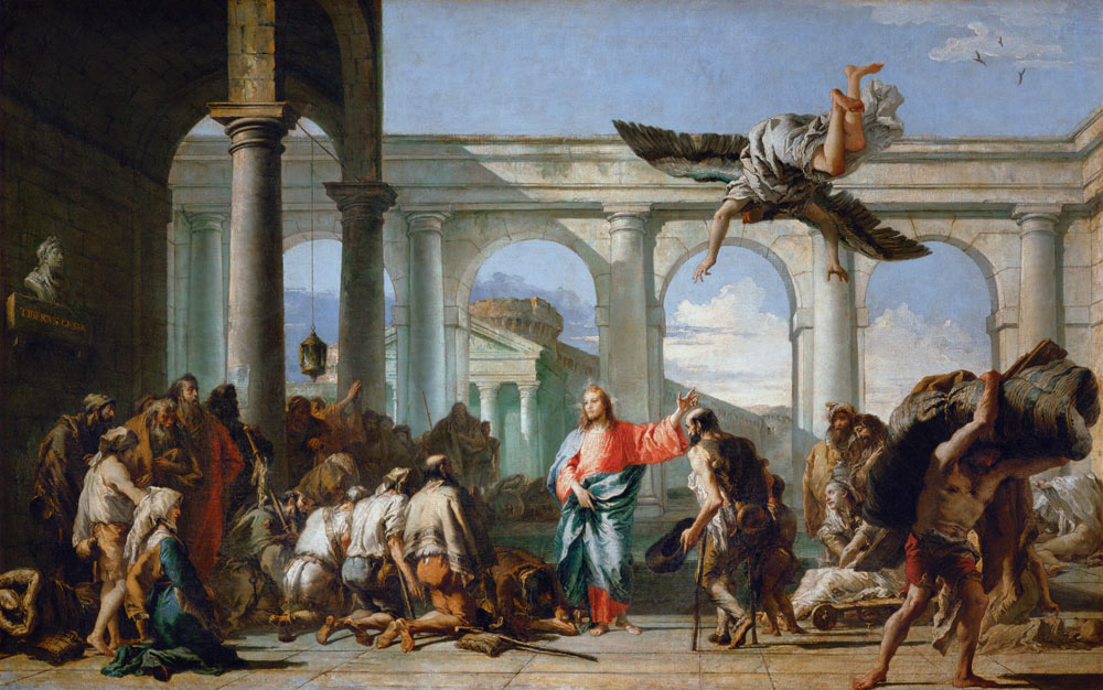 Jesus Healing the Paralytic at the Pool of Bethesda, c.1759 (oil on canvas) a Giandomenico Tiepolo