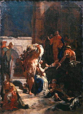 Healing of a Sick Man at the Pool of Bethesda, c.1718-20 (oil on canvas) a Giandomenico Tiepolo