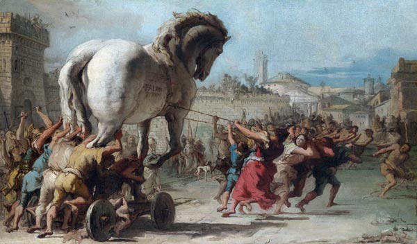 The Procession of the Trojan Horse into Troy a Giandomenico Tiepolo