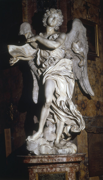 G.L.Bernini / Angel with cross inscript. a Gianlorenzo Bernini