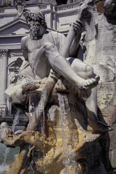 Rome, Fontana dei Fiumi, Ganges / Photo a Gianlorenzo Bernini