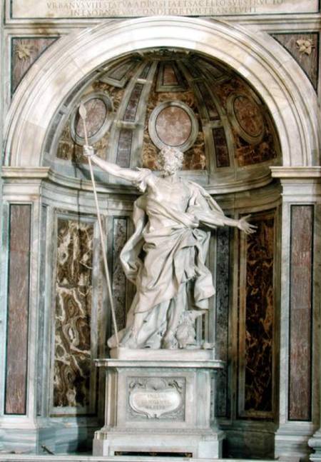 Statue of St. Longinus, at the base of the four pillars supporting the dome a Gianlorenzo Bernini