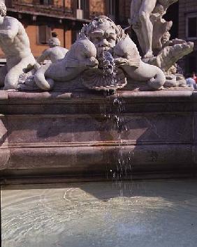 Grotesque mask and dolphins, detail from the Fountain of the Moor