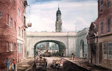 Lower Thames Street with the Entrance to Fishmongers' Hall a Gideon Yates