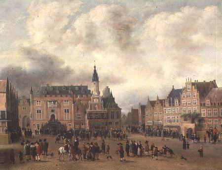 Announcement of the Peace of Breda in the Grote Markt, Haarlem a Gillis Rombouts