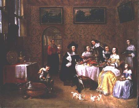 A Noble Family Dining a Gillis van Tilborgh