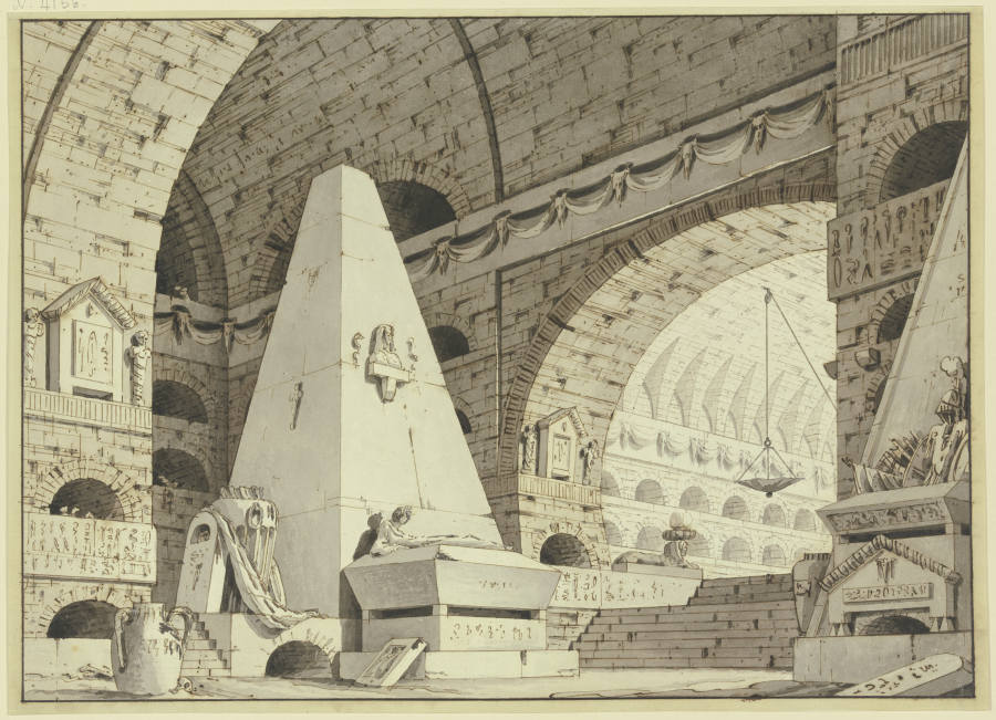 Grabgewölbe mit einer Pyramide a Giorgio Fuentes