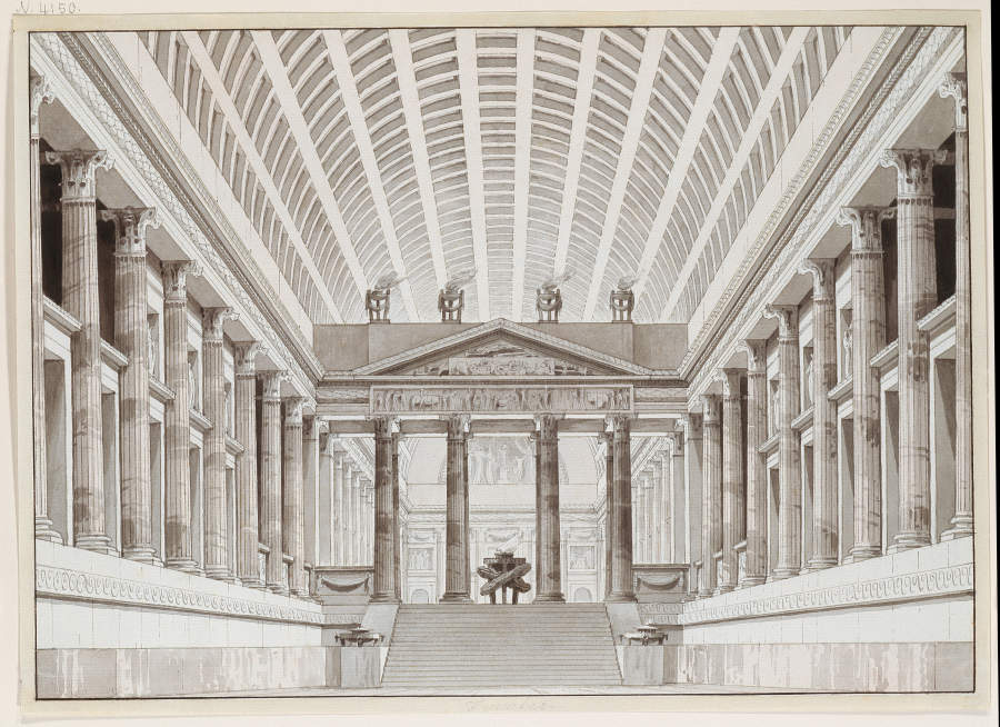 Korinthischer Festsaal mit großem kassettiertem Rundbogengewölbe a Giorgio Fuentes