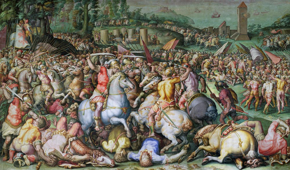 The Defeat of the Pisans at the tower of San Vincenzo, from the Salone dei Cinquecento a Giorgio Vasari