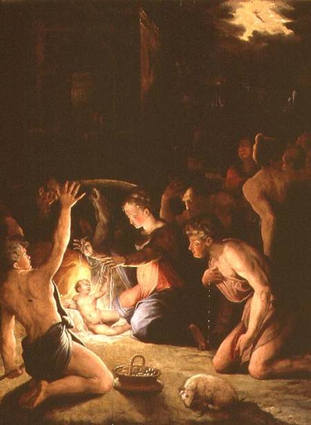 The Adoration of the Shepherds (panel) a Giorgio Vasari