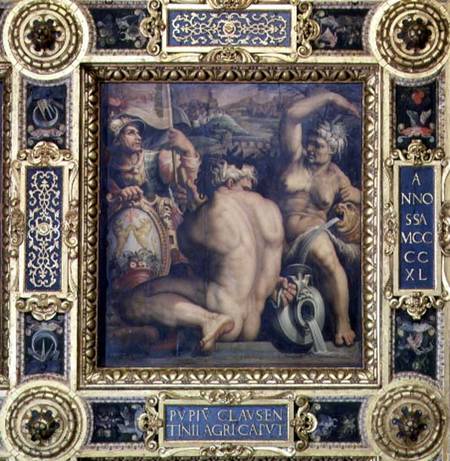 Allegory of the Casentino region from the ceiling of the Salone dei Cinquecento a Giorgio Vasari