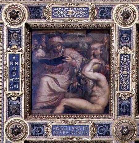 Allegory of the Mugello region from the ceiling of the Salone dei Cinquecento a Giorgio Vasari