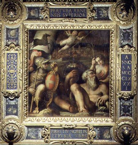 Allegory of the town of Arezzo, from the ceiling of the Salone dei Cinquecento a Giorgio Vasari