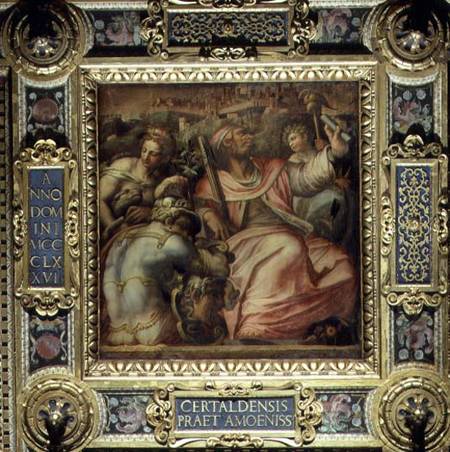 Allegory of the town of Certaldo from the ceiling of the Salone dei Cinquecento a Giorgio Vasari