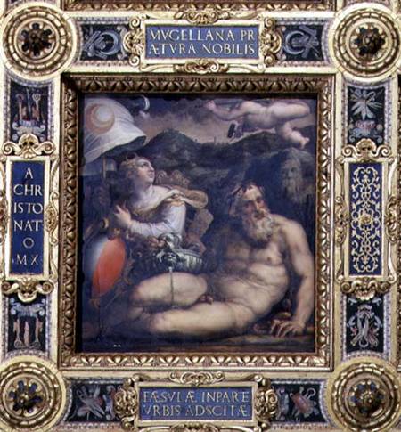 Allegory of the town of Fiesole from the ceiling of the Salone dei Cinquecento a Giorgio Vasari