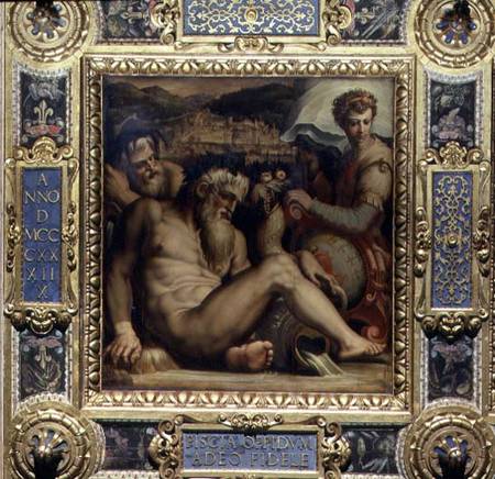 Allegory of the town of Pescia from the ceiling of the Salone dei Cinquecento a Giorgio Vasari