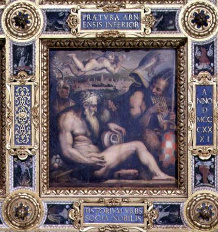 Allegory of the town of Pistoia from the ceiling of the Salone dei Cinquecento a Giorgio Vasari