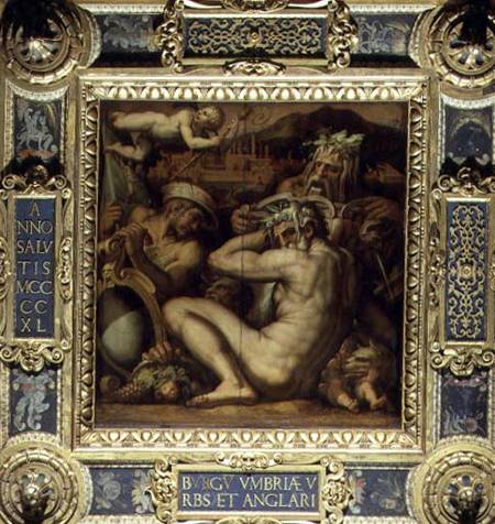 Allegory of the towns of Sansepolcro and Anghiari from the ceiling of the Salone dei Cinquecento a Giorgio Vasari