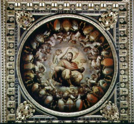 Apotheosis of Cosimo I de' Medici (1519-74) from the ceiling of the Salone dei Cinquecento a Giorgio Vasari
