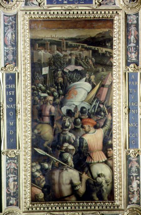 The Capture of Cascina from the ceiling of the Salone dei Cinquecento a Giorgio Vasari